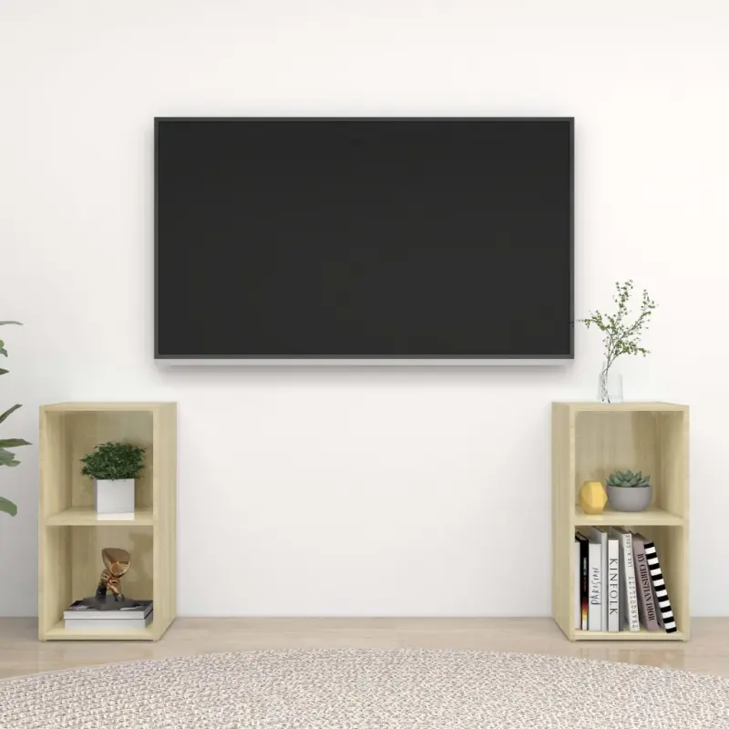 Szafki TV, 2 szt., dąb sonoma, 72x35x36,5 cm, płyta wiórowa