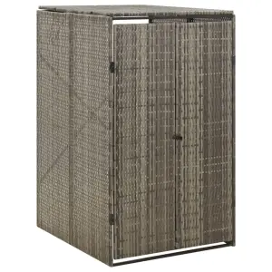 Osłona na kosz na śmieci, szara, 70x80x117 cm, polirattan