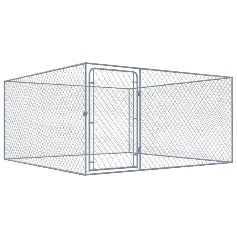 Kojec dla psa z galwanizowanej stali, 2 x 2 x 1 m