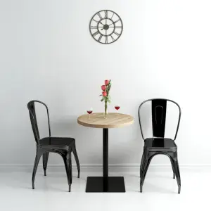 Stolik bistro z MDF, stalowa podstawa, 60x75 cm, kolor dębu