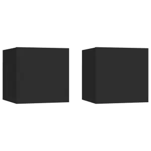 Szafki nocne, 2 szt., czarne, 30,5x30x30 cm