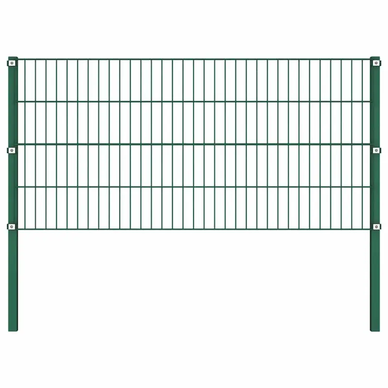 Panel ogrodzeniowy ze słupkami żelaznymi 176,5x80 cm zielony