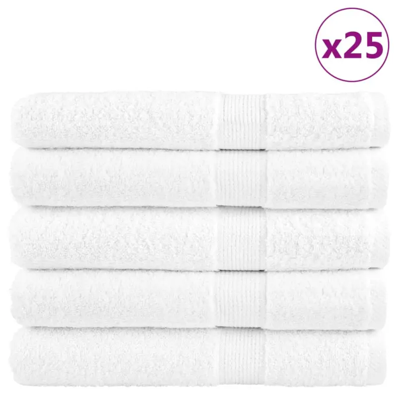 Ręczniki premium, SOLUND, 25 szt., białe, 80x200 cm, 600 g/m²