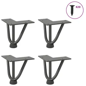 Nogi do stolika kawowego 4 szt. Antracyt 10 cm Stal lite