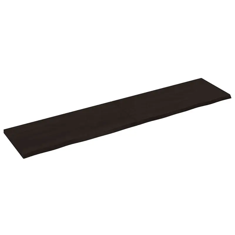 Blat stołu, ciemnobrązowy, 220x50x(2-4) cm, lite drewno dębowe