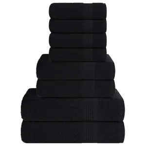 8-cz. zestaw ręczników, FROGN, czarny, 360 g/m²