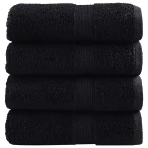 Ręczniczki premium SOLUND, 4 szt., czarne, 30x50 cm, 600 g/cm²