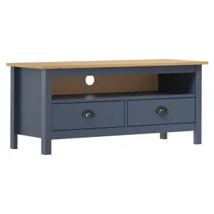 Szafka TV Hill, szara, 110x40x47 cm, lite drewno sosnowe