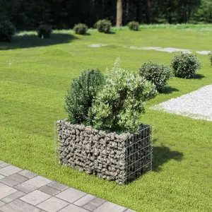 Podwyższona donica gabionowa, galwanizowana stal, 90x50x50 cm