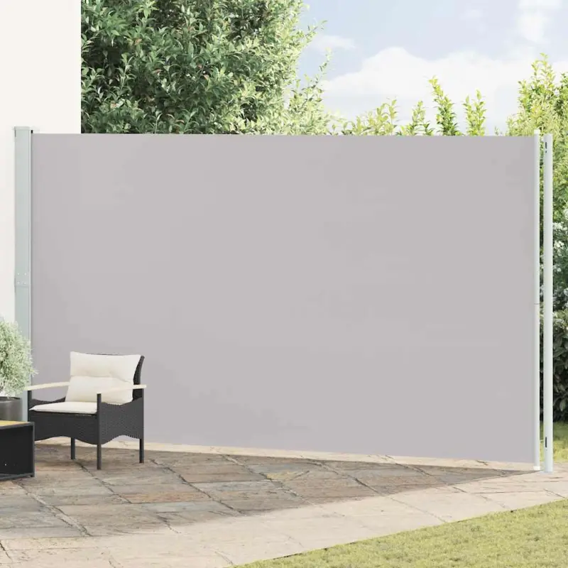Zwijana markiza boczna na taras, 220x600 cm, szara