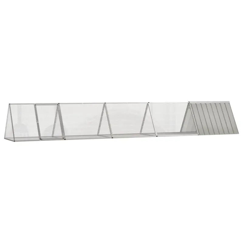 Klatka dla królików, szara, 504,5 x 80,5 x 71 cm, stal