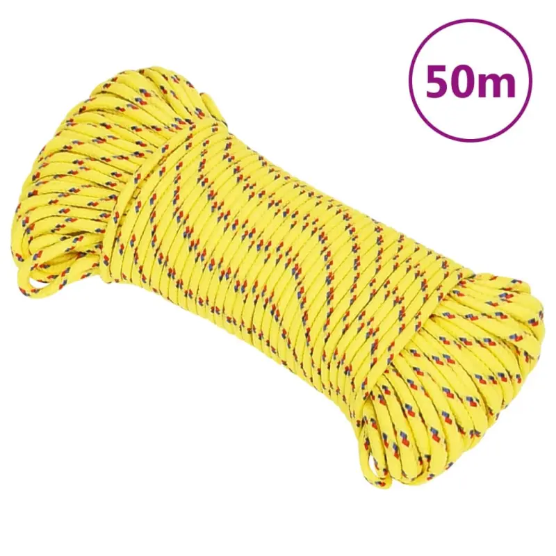 Linka żeglarska, żółta, 5 mm, 50 m, polipropylen