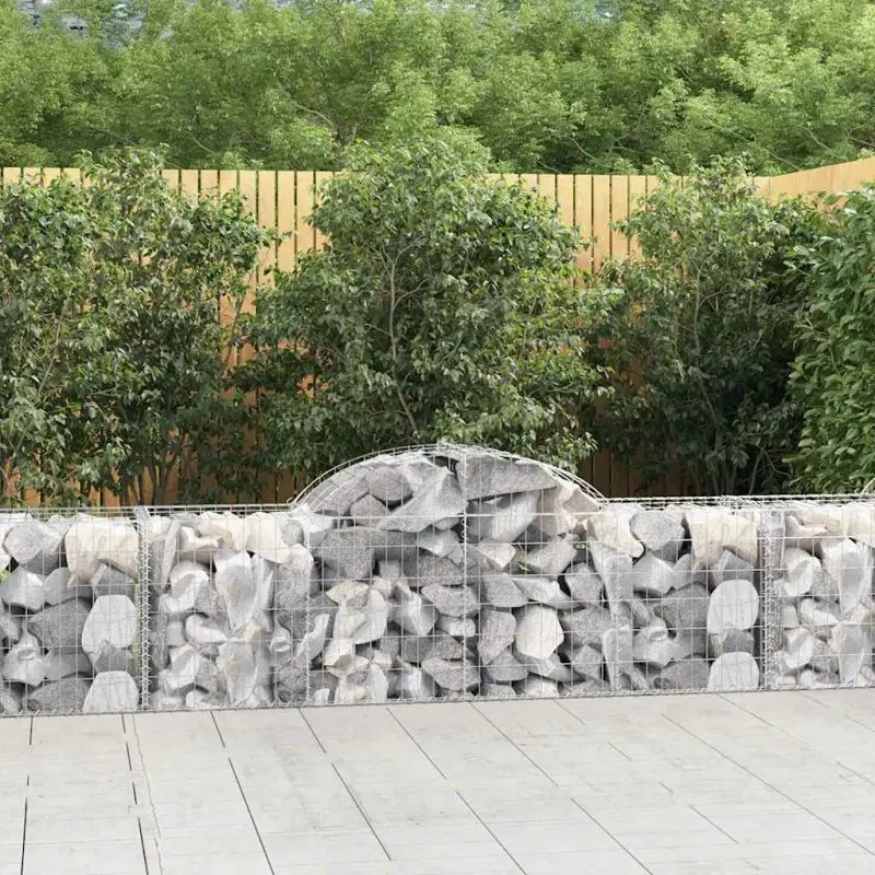 Kosze gabionowe, 12 szt, 200x50x60/80 cm, galwanizowane żelazo