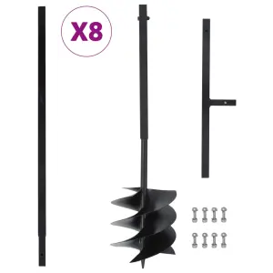 Świder glebowy z uchwytem, 250 mm, przedłużany, 8 m, stal