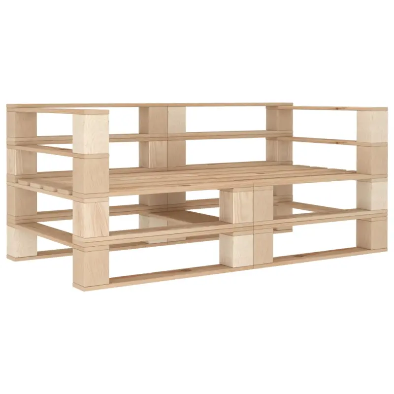 Ogrodowa sofa 2-osobowa z palet, drewniana
