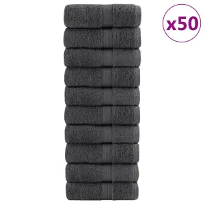 Ręczniczki premium, SOLUND, 50 szt., antracytowe, 30x50 cm, 600 g/m²