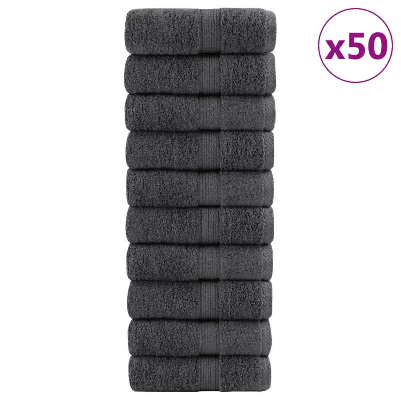 Ręczniczki premium, SOLUND, 50 szt., antracytowe, 30x50 cm, 600 g/m²