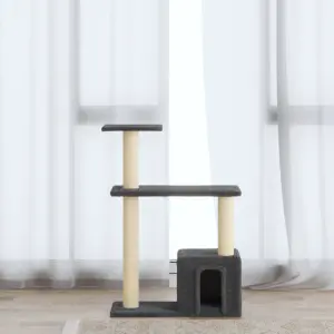 Drapak dla kota z sizalowymi słupkami, ciemnoszary, 70 cm