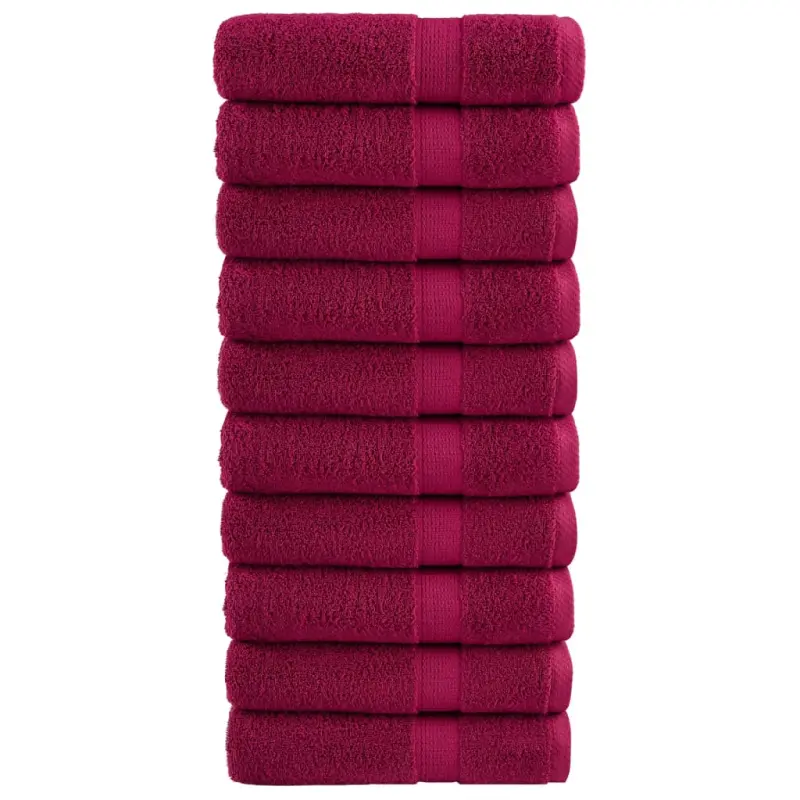 Ręczniki premium, SOLUND, 10 szt., bordowe, 50x100 cm, 600 g/m²