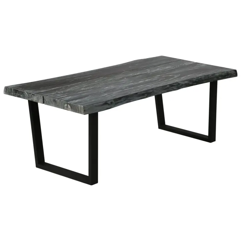 Stolik kawowy z litego drewna mindi, 102 x 56 x 41 cm, szary