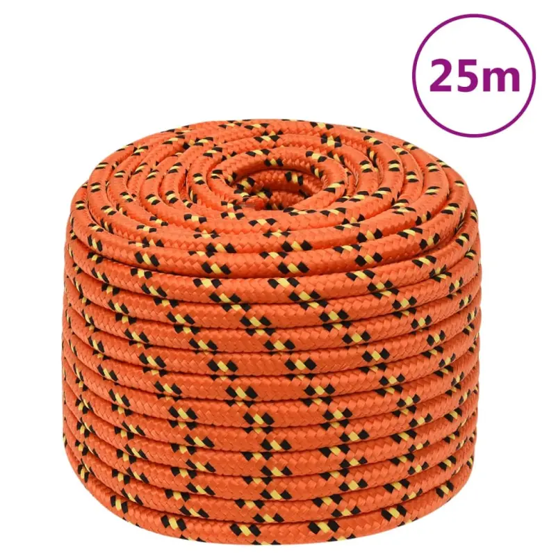 Linka żeglarska, pomarańczowa, 12 mm, 25 m, polipropylen