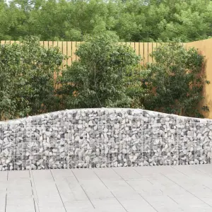 Kosze gabionowe, 9 szt, 400x30x60/80 cm, galwanizowane żelazo