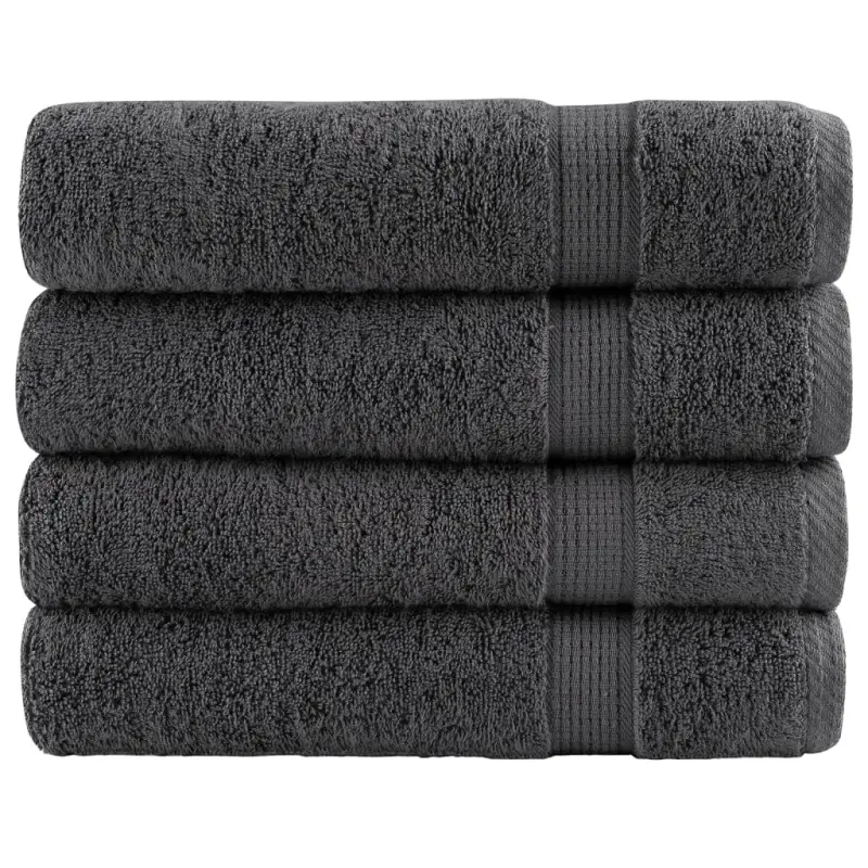 Ręczniki premium, SOLUND, 4 szt., antracytowe, 50x100 cm, 600 g/m²