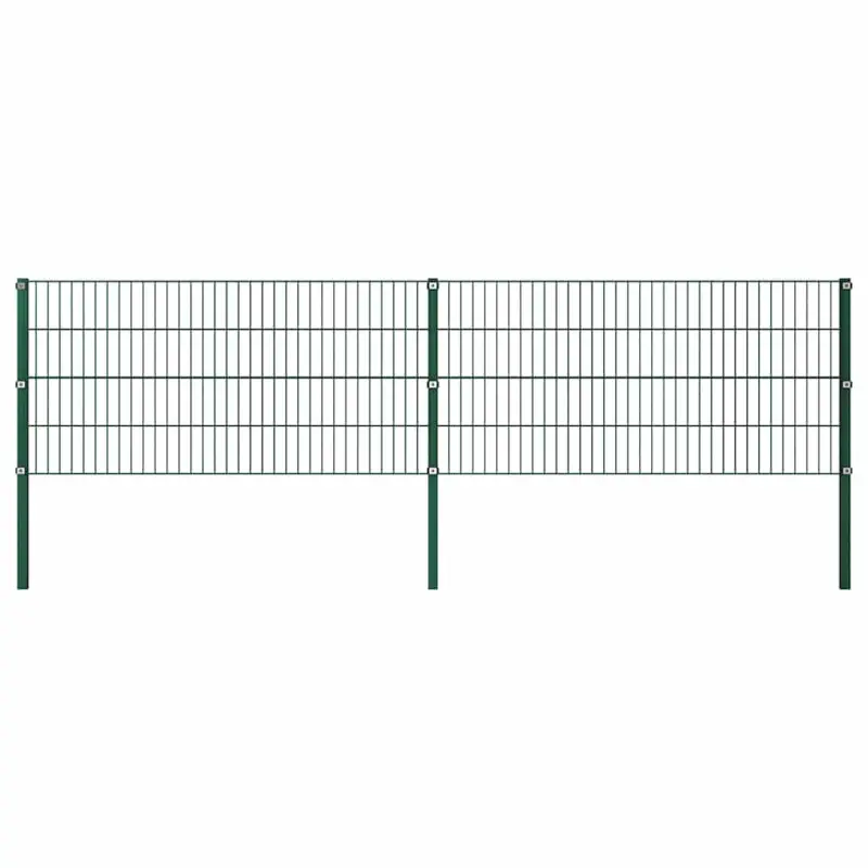 Panel ogrodzeniowy ze słupkami żelaznymi 349x80 cm zielony