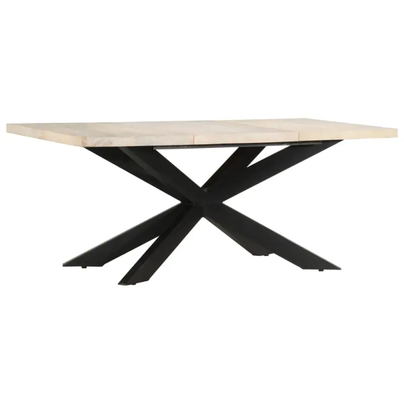 Stół jadalniany, 180 x 90 x 76 cm, lite, bielone drewno mango