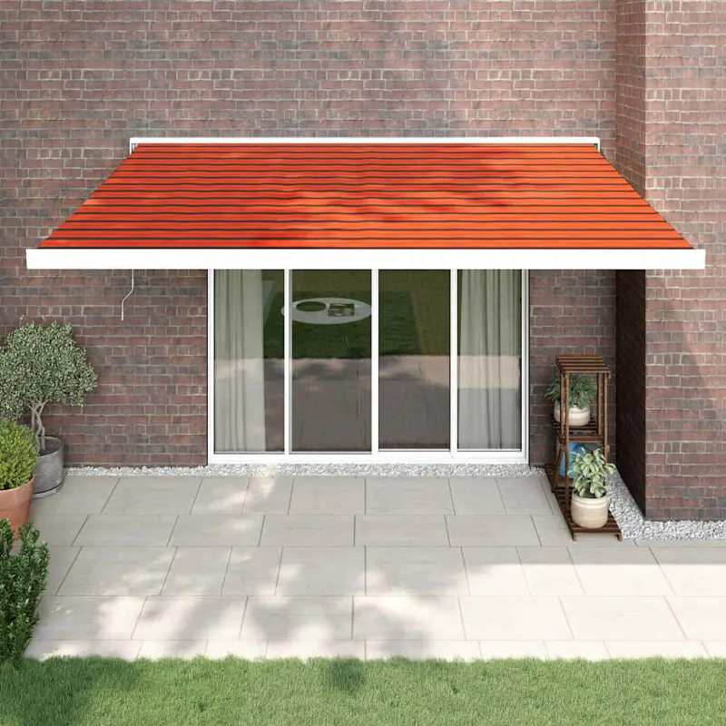 Zwijana markiza pomarańcz i brąz 4,5x3 m tkanina i aluminium