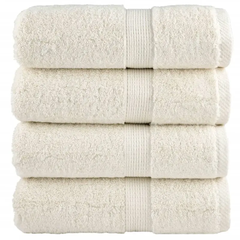 Ręczniczki premium SOLUND, 4 szt., kremowe, 30x50 cm, 600 g/cm²