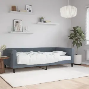 Sofa z materacem do spania, ciemnoszara, 100x200 cm, aksamit