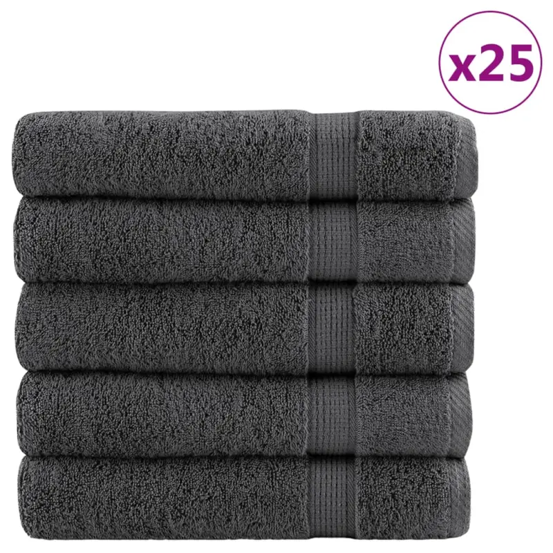 Ręczniki premium, SOLUND 25 szt., antracytowe, 100x150 cm, 600 g/m²