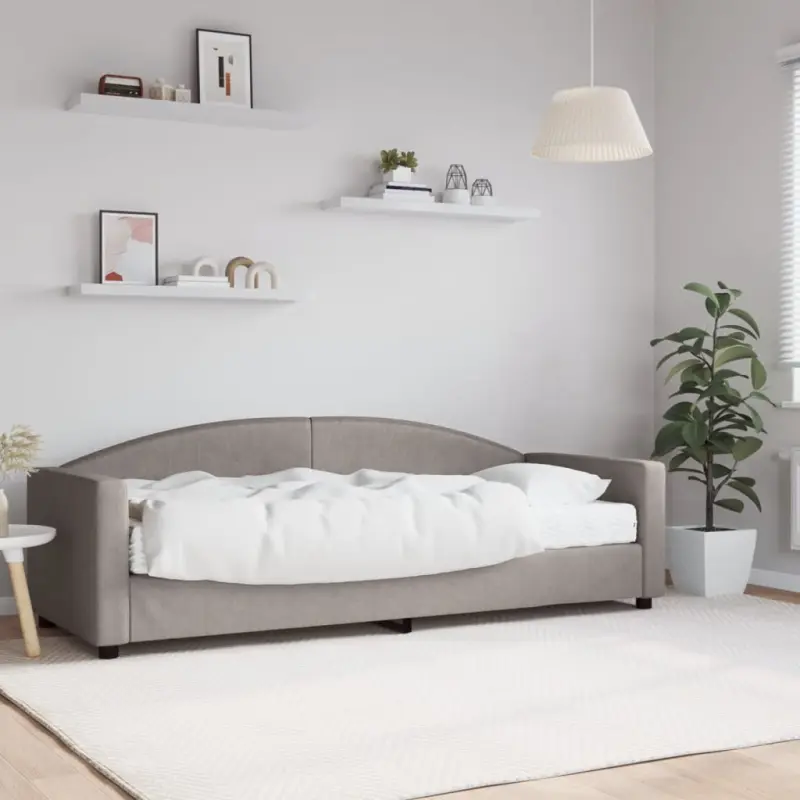 Sofa z materacem do spania, kolor taupe, 80x200 cm, tkanina