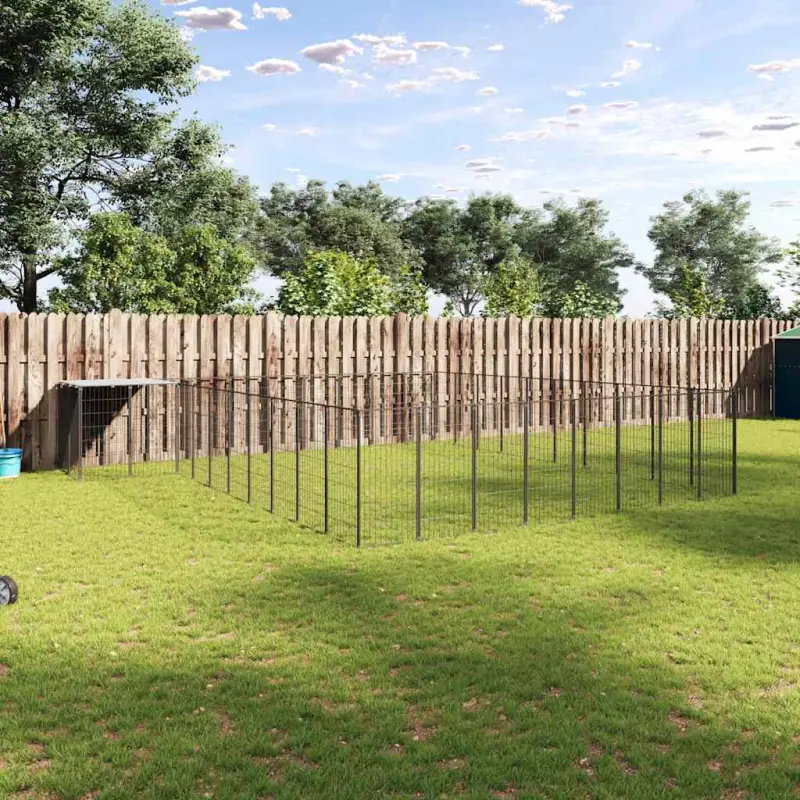 Kojec dla psa, czarny, 25,41 m², stalowy