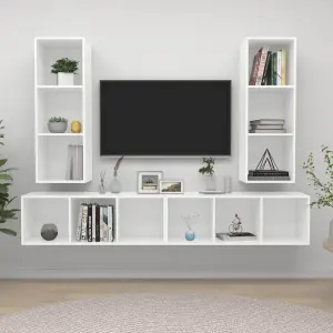 Wiszące szafki TV, 4 szt., białe, materiał drewnopochodny