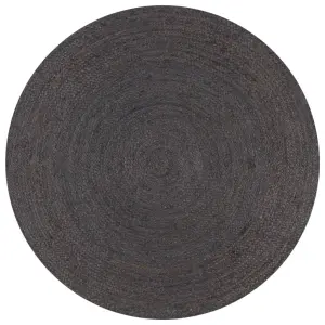 Ręcznie wykonany dywan z juty, okrągły, 150 cm, ciemnoszary