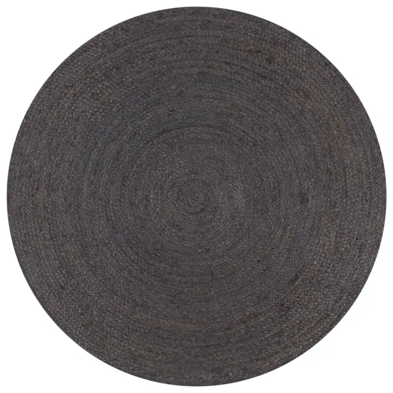 Ręcznie wykonany dywan z juty, okrągły, 150 cm, ciemnoszary