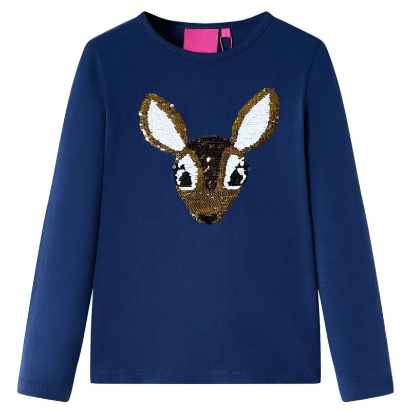 Koszulka dziecięca z długimi rękawami, granatowa, 92
