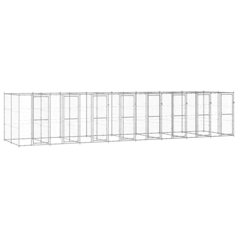 Kojec zewnętrzny dla psa, stal galwanizowana, 19,36 m²