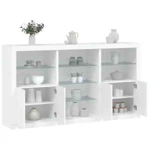 Szafka z oświetleniem LED, biała, 181,5x37x100 cm