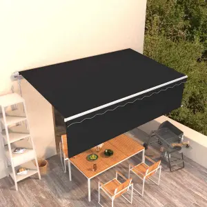 Automatycznie zwijana markiza z zasłoną, 5x3 m, antracytowa