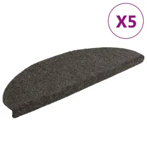 Maty na schody samoprzylepne 5 szt. 65x21x4 cm Antracytowe półokrągłe duże