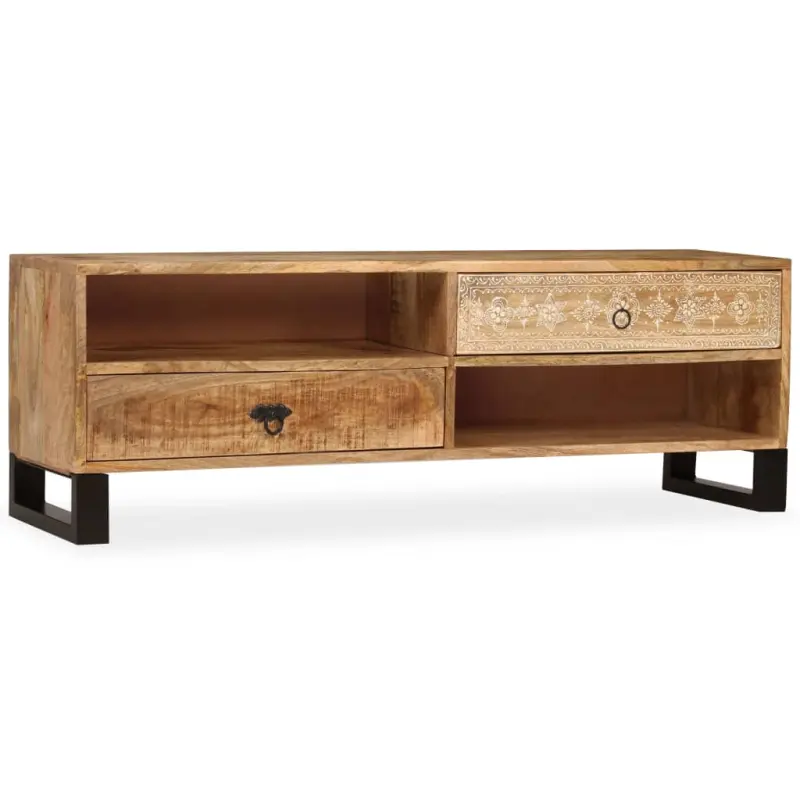 Szafka pod telewizor, lite drewno mango, 120 x 30 x 40 cm