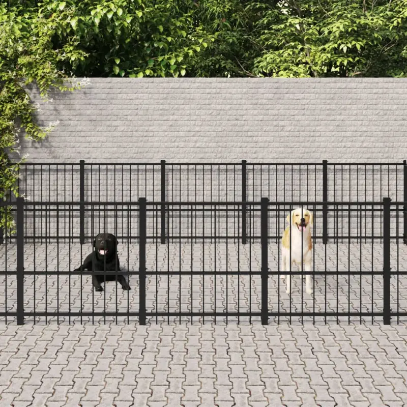 Kojec zewnętrzny dla psa, stalowy, 26,35 m²