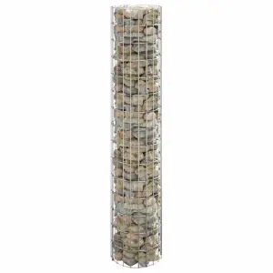 Okrągły słup gabionowy, galwanizowana stal, Ø30x150 cm