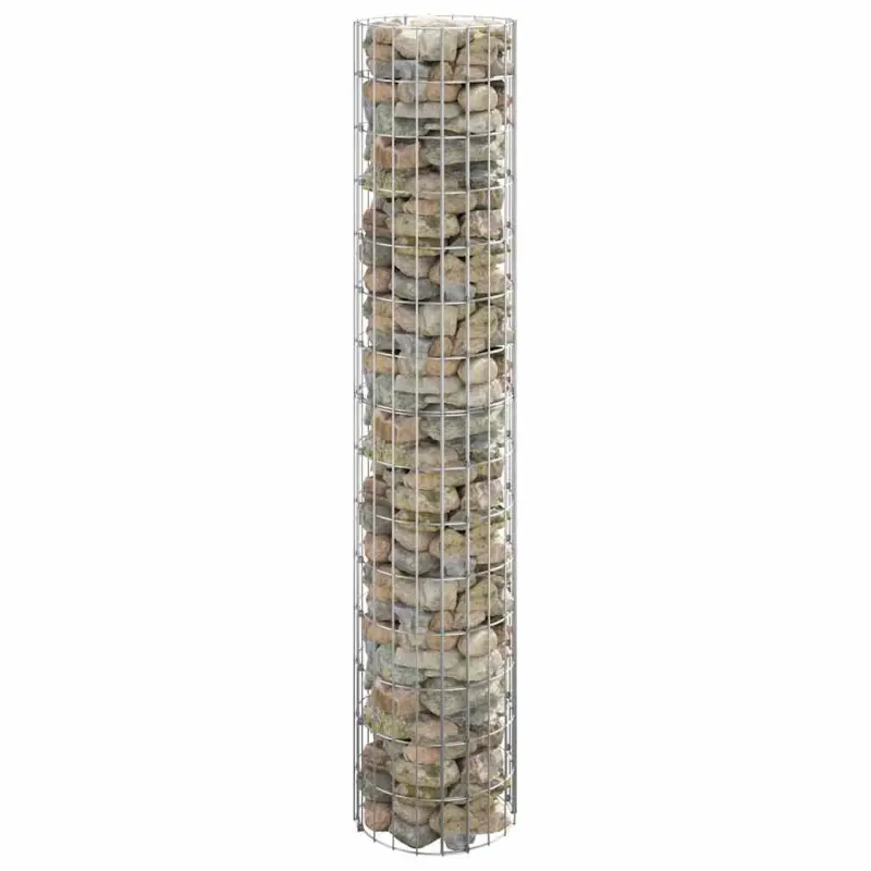 Okrągły słup gabionowy, galwanizowana stal, Ø30x150 cm