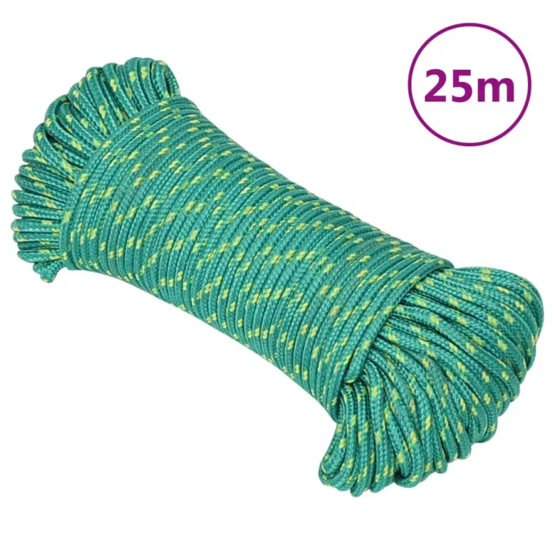 Linka żeglarska, zielona, 3 mm, 25 m, polipropylen