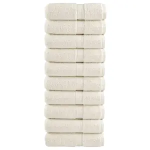 Ręczniczki premium SOLUND 10 szt., kremowe, 30x50 cm, 600 g/cm²