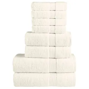 8-częściowy zestaw ręczników premium SOLUND, kremowy, 600 g/cm²